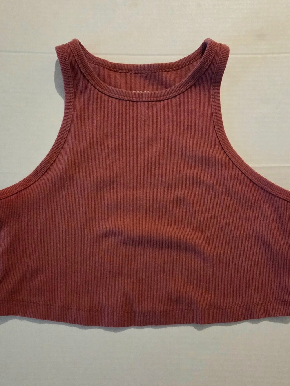 wild fable Ribbed Crop Tank Top - Dusty Rose